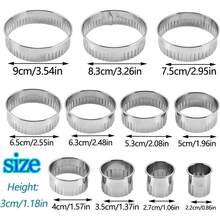 12-Piece Set Of Cookie Molds, Stainless Steel Round Baking Rings, For Cutting Pastries, Cookies And Dough, Mousse Cake Doughnuts, Various Sizes Of Round Cookie Cutters, Small Cake Cutters, Dough Cutters - Multicolor - View 9