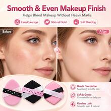 MONKIDS 3PCS Soft Wet & Dry Air Cushion Powder Fluffy Sponge,Thicker & Larger Wet & Dry Face Cleansing Puff, Cushion Powder Puff, Super Soft & Thick Powder Puff, Suitable For Foundation, BB Cream, Loose Powder, Wet & Dry Use - Multicolor - View 3