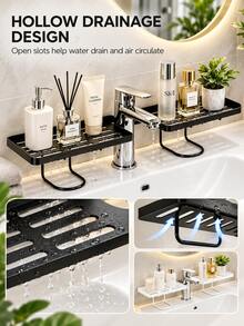 Bathroom Faucet Storage Rack - Bathroom Essential, Featuring Drill-Free, Wrap-Around And Hollow Quick-Dry Design. Moisture-Proof And Breathable, Suitable For Bathroom Sink Faucet And Kitchen Sink Faucet. - Multicolor - View 2