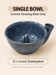 1/2pcs The Berry Swirl Ceramic Fruit Washing Bowl, Vortex Water Flow Side Inlet Design, Multi-Functional Strawberry, Blueberry And Small Fruit Colander Basket, Quick Drainage Kitchen Strainer, Durable Ceramic Berry Washing Basin, Suitable For Daily Home Food Preparation - Star Ring Large Drainer Bowl - View 22