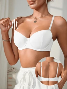 3pcs Solid Color Mesh Underwire Bra Set, Sexy Comfortable Lift Camisole Bra, Women's Lingerie - Multicolor - View 8