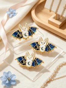 1pc Halloween Party Cartoon Animal Vintage Zinc Alloy Women's Brooch, Cute Bat Brooch For All Seasons, Fun Accessory For Bags, Suits, Daily Wear - Multicolor - View 6