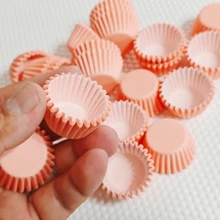 Pink Mini Cupcake Liners; Greaseproof Paper Muffin Liners; Disposable Mini Cupcake Cups; Suitable For Baking Paper Cups And Muffin Cups Packaging; Suitable For Cake And Candy Making; Suitable For Holidays, Weddings, Valentine's Day And Various Anniversaries. - Pink Mini Cupcake Liners - View 5
