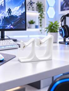 1pc Dual Game Controller Stand, Universal Gamepad Holder & Display Rack, Space-Saving Desktop Organizer, Suitable For Most Game Controllers & Gamepads, Durable Plastic Gaming Desktop Decor | Halloween Boys Gaming Accessory Random Color - View 12