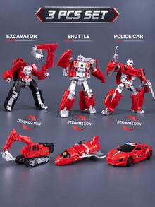 1 Set 6-In-1 Alloy Fire Engineering Transformation Team Toy, Suitable For Children 6 Years Old And Above, Includes Fire Truck, Excavator, Sprinkler Truck And Other Combinable Rescue Robots, Durable Realistic Collectible Gift Box For Boys - Cool Transforming Toy - View 22