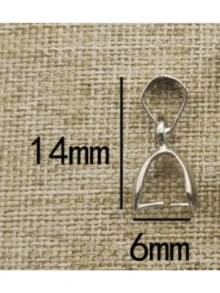 20 Pcs Stainless Steel Pinch Bail Pendant Connectors Findings For DIY Jewelry Making - Silver - View 5