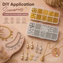 1 Set 10 Types 490pcs DIY Jewelry Making Tools Gold & Silver Color Set Clasp Open Jump Rings Lobster Clasp Ear Hooks Jewelry Accessories Material Kit - Metal 10-compartment Set - View 5