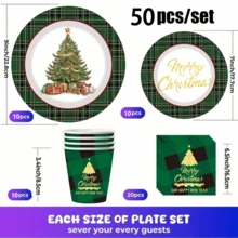 Christmas Disposable Tableware Set,Perfect Decorations For Christmas Party, Picnic, Camping, Gathering And Events - A - View 11