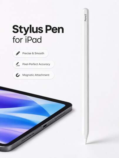 Stylus Pen For IPad Pencil With Magnetic Wireless Charging, With Palm Rejection, Tilt Sensitivity, Compatible With IPad Pro 11" 1/2/3/4, Pro 12.9" 3/4/5/6, Air 3/4/5, Mini 5/6, 6/7/8/9/10/A16, Air 11"/13" M2/M3, Pro 11"/13" M4/M5, 90mAh