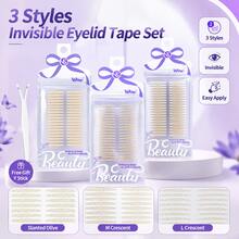 MONKIDS 100PCS/5 Sheets Breathable Invisible Double Eyelid Tape, Gift Y-Shaped Adjustment Rod,Double-Sided Eyelid Makeup Adhesive Tape, Transparent,Giveaways,Travel,Cheap Stuff,Travel Essential - Multicolor - View 11