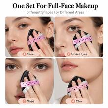 MONKIDS 3PCS Soft Wet & Dry Air Cushion Powder Fluffy Sponge,Thicker & Larger Wet & Dry Face Cleansing Puff, Cushion Powder Puff, Super Soft & Thick Powder Puff, Suitable For Foundation, BB Cream, Loose Powder, Wet & Dry Use - Multicolor - View 5