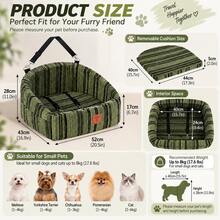 New Upgraded Dog Car Seat - Pet Travel Carrier, Durable Fabric, Suitable For Long Trips, Essential For Dog Safety, Fits Small To Medium Dogs, Lightweight And Easy To Clean Travel Storage Bag - Green - View 4