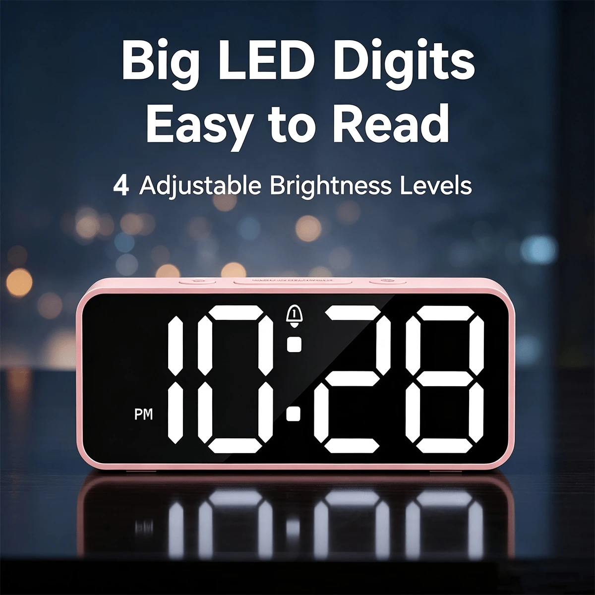 USB/Battery Dual Power Alarm Clock, 15 Adjustable Light Options, Loud Volume, Dimmable Brightness, Suitable For Student Dorms, Essential Wake-Up Tool (Batteries Not Included) - View 1