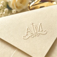 Personalized Embossing Stamp, Wedding Logo Stamp, Custom Wedding Invitation Embossing Stamp, Groom & Bride Wedding Gift - Gold - View 9