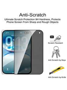 4片裝隱私防窺鋼化玻璃螢幕保護貼，相容 iPhone Duo，防刮防指紋防窺玻璃膜 - 黑色 - 查看 5