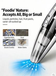 LEVIATECH Penyedot Debu Genggam - Penyedot Debu Mobil Tanpa Kabel dengan Daya Hisap Kuat! Dapat Diisi Ulang, Desain Mini Portabel untuk Rumah & Perjalanan, Ideal untuk Bulu Hewan Peliharaan, Pengisian Daya USB, Ringan & Dapat Digunakan untuk Permukaan Basah dan Kering - Tanpa kabel - View 7