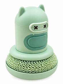 Modern Plastic Soap Dispenser Cleaning Brush, Cat Ear Handle, Press Top To Dispense Liquid, Round Sponge Brush Head, 2 Colors Available, Kitchen Pots Bowls Sink Countertop Daily Cleaning Brush, Spring Kitchen Cleaning - Multicolor - View 14