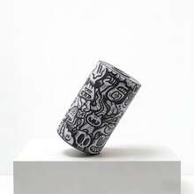 1pc Black & White Graffiti Pattern Odor-Proof Sealed Storage Box - Vacuum Sealed Locking Portable Plastic Storage Container With One-Touch Button, & - Similar To Odor-Proof Box, Discreet Lock, Suitable For Cigarettes, Travel Supplies - Double hole-white - View 7