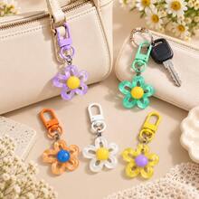 20/10/8/1pc Colorful Flower Keychain, Cute Floral Pendant Key Ring, Y2K Style Bag Charm Accessory For Backpack Purse Keys - Multicolor - View 5