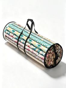 PVC Gift Wrapping Paper Storage Bag With Top And Side Handles, Wear-Resistant Tubular Container Organizer Bag, Suitable For Gift Wrapping & Decoration, Room Decor Storage, Christmas Bedroom Decoration, Home Decor, Car Accessories, Bathroom Storage, Household Supplies - Multicolor - View 9