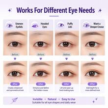 MONKIDS 100PCS/5 Sheets Breathable Invisible Double Eyelid Tape, Gift Y-Shaped Adjustment Rod,Double-Sided Eyelid Makeup Adhesive Tape, Transparent,Giveaways,Travel,Cheap Stuff,Travel Essential - Multicolor - View 6