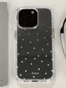 黑白星星透明手機殼，適用於 iPhone 18 Pro Max、17 Pro Max、17 Pro、17、16 Pro Max、16 Pro、16、15 Pro Max、15 Pro、14、15、16 Plus、11、15、14、13、17，可愛極簡透明軟殼，適合女生或女性，可作為禮物使用 - 漸層星星 - 查看 6