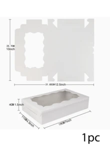 1/5/10pcs - Cookie & Pastry Boxes With Transparent Window, Size: 7 X 4.3 X 1.5 Inches, Kraft Paper Material, Premium Baking Food Gift Boxes, Suitable For Desserts, Weddings, Parties, Christmas, Birthdays - Multicolor - View 10