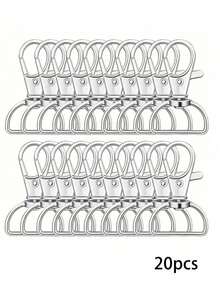 20/60/100pcs Rotating Spring Hook Keychains With D-Ring, Handmade Supplies, Key Ring Making Accessories, Sewing Accessories, 360° Rotating, Durable Zinc Alloy DIY Hardware Accessories, Suitable For Key Rings, Lanyards And Wallets - Multi-color - View 26