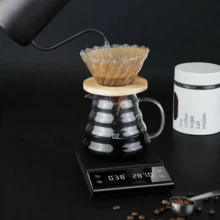 1pc Black High Precision Coffee Scale, 3000g/0.1g Electronic Kitchen Scale, Accurate Weighing, LED Backlit Large Display Screen, Timer, Count Up/Down, Tare Function, Multi-Unit Conversion, Auto Shut-Off, Portable Electronic Gram Scale, Baking Scale, Coffee Brewing, Ingredient Weighing, Home Kitchen And Baking Use, 3 AAA Batteries Not Included - Black - View 8