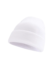 Solid Color Cuffed Knit Beanie Hat, Minimalist Y2K Winter Warm Skull Cap, Outdoor Casual Unisex Ski Hat - Knitted Hat - View 9