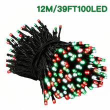 1PCsolar Powered Christmas Courtyard Atmosphere Light String, Outdoor Decoration High Brightness LED Color Light String, Red Green/Red White, Suitable For Decorating Christmas Trees, Courtyards, Indoor And Outdoor Holiday Scenes - Solar String Lights - View 11