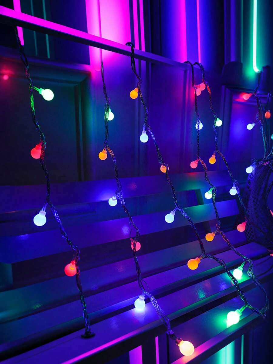 1Pack LED Colorful Ball String Lights, LED Frosted Small Ball String Lights,Ball Fairy String Lights,Indoor Decorative String Lights,Suitable For Outdoor, Atmosphere Decoration, Christmas Holiday Decoration (Battery Powered, Batteries Not Included) - Colorful - View 1