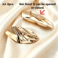 1pc Holiday Season Large Asymmetric Alloy Wavy Bikini Front Connector Scarf Buckle Waist Belt Decorative Buckle - A - View 9