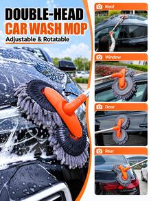 [Car Wash Brush]Adjustable Long Handle Car Cleaning Brush, Chenille Microfiber Car Wash Tool - Multiple Styles and Colors - View 2
