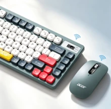 Acer Dilengkapi layar digital | Set keyboard dan mouse nirkabel Bluetooth dual-mode warna hitam dan merah muda. Pengoperasian senyap, dapat diisi ulang, daya tahan baterai lama. Tombol angka berorientasi bisnis. Kompatibel dengan Mac / Tablet / Ponsel / Laptop / Desktop. - View 8