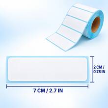Gulungan Stiker Label Kosong Perekat Diri yang Dapat Ditulis, Persegi Panjang 2,7 x 0,78 Inci, Label Tempel untuk Map Berkas, Kotak Penyimpanan, Perlengkapan Kantor, Dapur, Rumah & Ruang Kelas - E - View 10
