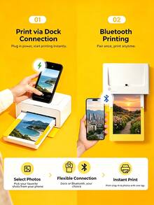 Kodak Dock Plus 照片印表機 便攜家用手機藍牙相片列印 6 吋熱升華沖印自動覆膜 節日生日結婚禮物 - 彩色 - 查看 9