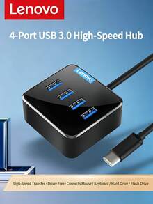 Lenovo Hub Split-Outlet Original C603, Extender USB 3.0 Kecepatan Tinggi, Tipe Steker Atas [Type-C ke USB 3.0 x 4], 0,25m, Universal untuk Laptop - View 1