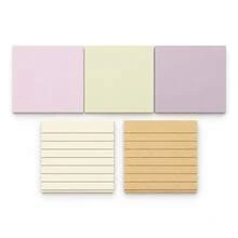 5pcs/Set 7.5cm Square Sticky Notes, 3pcs Waterproof PET Transparent Notes + 2pcs Lined Paper Notes, Self-Adhesive Memo Pads For Study And Office - one-size - View 2