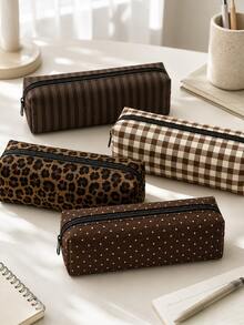 Campus Style Polka Dot Pencil Case/Stationery Storage Bag - Multi-Functional Large Capacity Design, Can Be Used To Store Office Supplies, Creative Multi-Functional Pen Box Or Portable Travel Makeup Bag, Suitable For Students And Adults Daily Use. - Multicolor - View 1