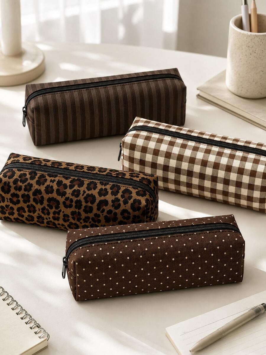 Campus Style Polka Dot Pencil Case/Stationery Storage Bag - Multi-Functional Large Capacity Design, Can Be Used To Store Office Supplies, Creative Multi-Functional Pen Box Or Portable Travel Makeup Bag, Suitable For Students And Adults Daily Use. - Multicolor - View 1