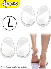 4PCS Solid Color Silicone Heel Pads For Beach, Outdoor, All Season - 4PCS Transparent - View 8