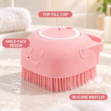Pink Silicone Refillable Pet Bath Massage Brush 8.5*8*5cm - Pink - View 7