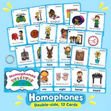 Lachilly 12pcs Children's English Homophone Flash Cards, Vocabulary Learning Cards, Double-Sided Educational Language Learning Toy, Interactive Learning Supplies - CA056 Homophones Flash Cards - View 2