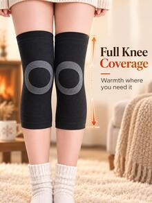Thickened Fleece Lining Winter Knee Pads - Windproof And Cold-Resistant, Designed To Lock In Warmth. Specially Designed For Autumn/Winter Outdoor Cycling Or Sports; Inner Color Randomly Shipped. Holiday - Multicolor - View 6