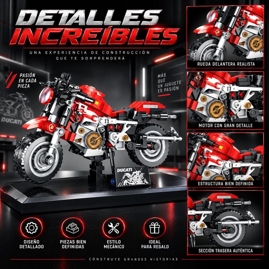 Kids Block Motorcycles - Red - View 1