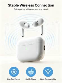 Earbud Bluetooth, Peredam Kebisingan ENC, Stereo Bass yang Kuat, Daya Tahan Baterai 24 Jam, Desain In-Ear Ringan, Panggilan Bebas Genggam, Kompatibel dengan Semua Smartphone - View 1