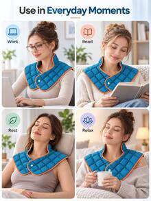 Multi-Section Shoulder Wrap Neck & Shoulder Universal Hot & Cold Compress Pad, Reusable, Microwave Heatable & Freezer , Soft Adjustable Material, Daily Comfort, "Cyber Monday" Special Offer - One Size Fits All - View 8
