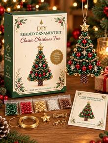 DIY Beaded Christmas Decoration Set, 4 Styles Handmade Beaded Tree Hanging Ornaments, Holiday Craft DIY Kit For Beginners, Gift Box Christmas Beading Project, Make Your Own Christmas Tree Hanging Decorations, Suitable For Tree Decor And Seasonal Gifts - Multi-color - View 7
