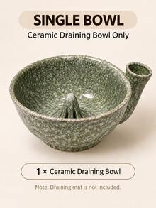 1/2pcs The Berry Swirl Ceramic Fruit Washing Bowl, Vortex Water Flow Side Inlet Design, Multi-Functional Strawberry, Blueberry And Small Fruit Colander Basket, Quick Drainage Kitchen Strainer, Durable Ceramic Berry Washing Basin, Suitable For Daily Home Food Preparation - Star Ring Large Drainer Bowl - View 19